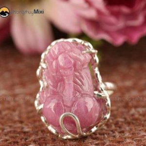 Nhẫn bạc Tỳ Hưu Sapphire hồng