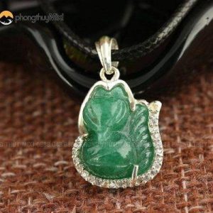 Mặt dây Hồ Ly Aventurin VIP bọc bạc