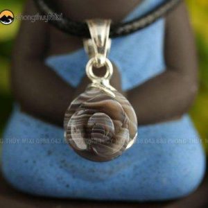 Hoa Mẫu Đơn mã não vân trắng Bọc bạc