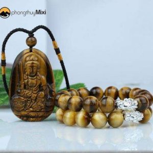 Vòng tay đá Mắt hổ nâu mix bạc