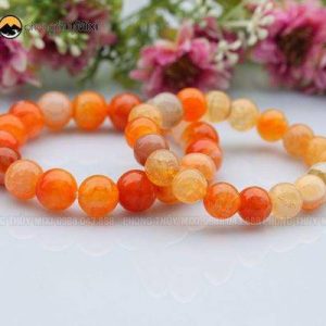 Vòng tay Mã não rạn cam 10 ly