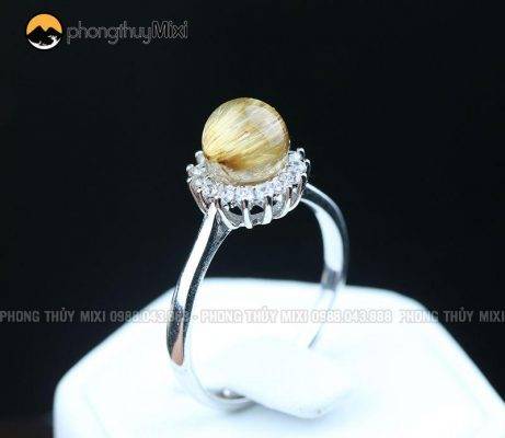 Nhẫn Thạch Anh Tóc Vàng mẫu 1
